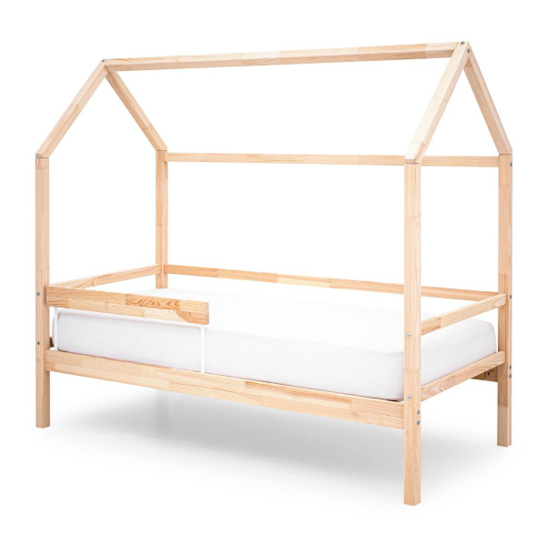 Кровать домик детская с бортиком, массив, 160х70, Svogen натура ...