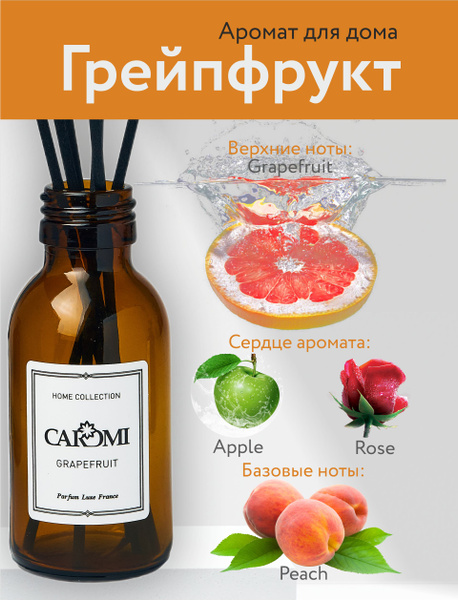 Ароматический диффузор CAROMI, Жидкий, Грейпфрут, Персик, 100 мл купить ...