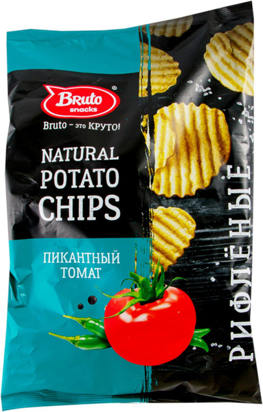 Чипсы картофельные BRUTO со вкусом пикантного томата, 130 г - 5 шт ...