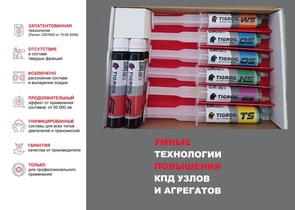 Комплект ремонтно-восстановительных составов TIGROIL для легковых ...