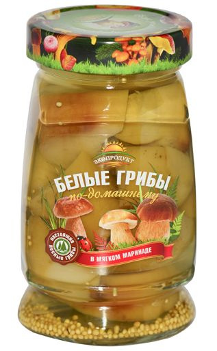 Грибы "ЭКОПРОДУКТ" белые маринованные. 0.340г. ст/б 1 шт - купить с ...