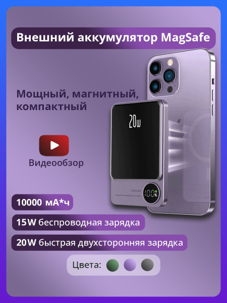 Повербанк (powerbank) (Power Bank) Baseus Повербанк беспроводной 10000 ...