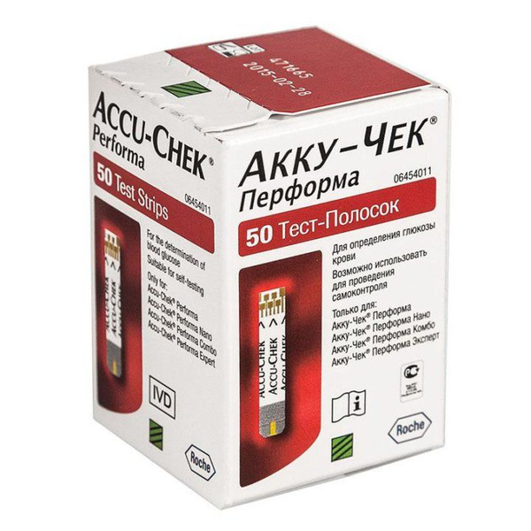 Тест-полоски "Акку-Чек Перформа" (Accu-Chek Performa), 50 шт. - купить ...