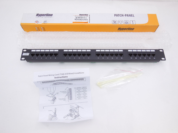 Hyperline Патч-панель PP2-19-24-8P8C-C5e-110D 19", 1U, 24 - купить с ...