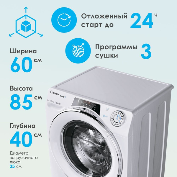 Стиральная машина Candy ROW4 2646DWMC-07, белый - купить по выгодной ...
