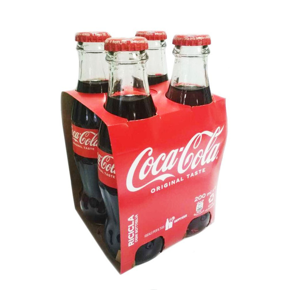 Coca-Cola (Кока-Кола) в стекле 0,2 л Италия (упаковка 4 шт) - купить с ...
