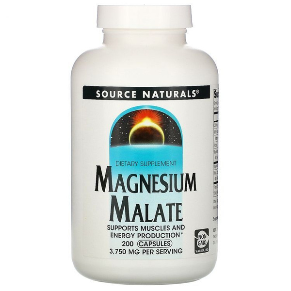 Source Naturals, малат магния, Magnesium Malate, 200 капсул - купить с ...
