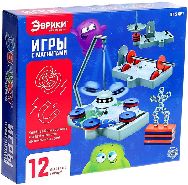 Набор для проведения опытов и экспериментов "Игры с магнитами", 12 ...