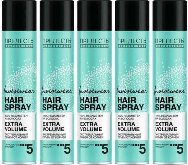 Лак для волос Прелесть Professional Invisiwear Extra Volume, комплект ...