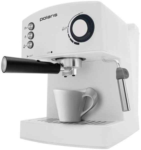 Кофеварка рожковая Polaris PCM 1527E Adore Crema, белый - купить с ...