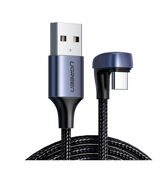 Кабель USB Type-C Ugreen US311 USB-A to Type C (загнутый коннектор 180 ...