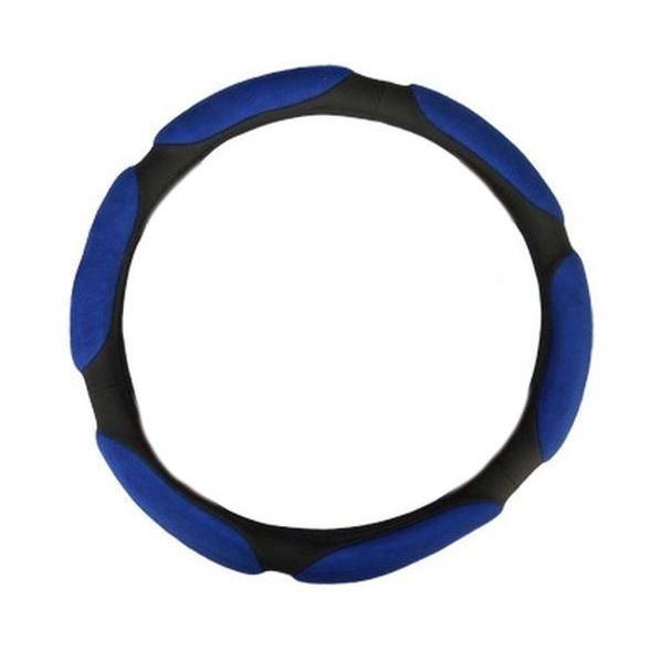 Оплетка на руль СПОНЖ 6 подушек L (39-41см) Синяя замша - купить по ...