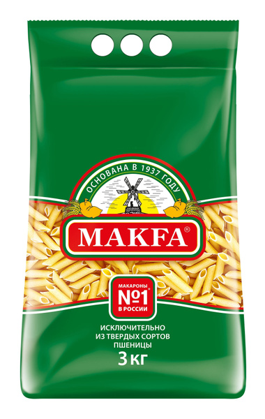 Макароны Makfa Перья, 3 кг - купить с доставкой по выгодным ценам в ...
