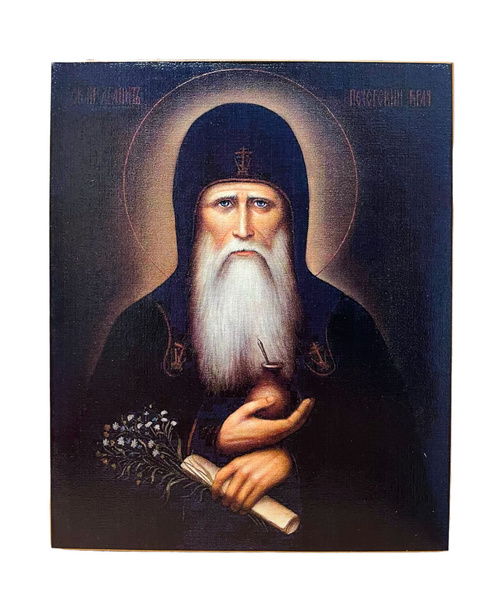 Икона Агапит Печерский, врач безмездный, Преподобный, на доске 15х17 см ...