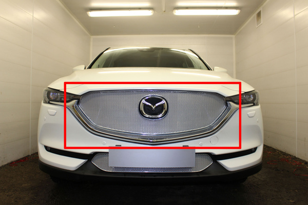 Защитная сетка радиатора верх хром Mazda CX-5 (2017-н.в) / съемная ...