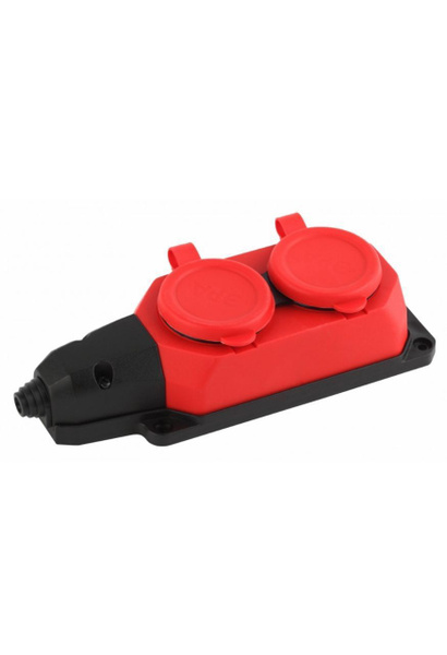 Колодка электрическая для удленителя K-2e-RED-IP54 с заземлением 2 ...