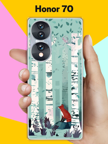 Силиконовый чехол на Honor 70 Лиса в лесу / для Хонор 70 - купить с ...