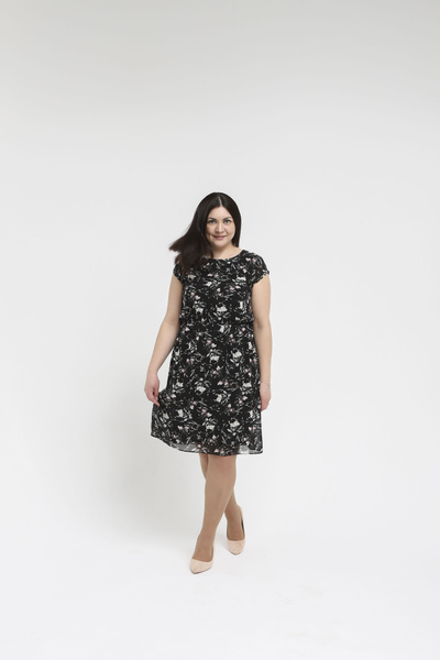 Платье женское короткое, шифоновое женское платье, платье повседневное ...