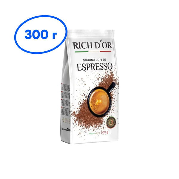 Кофе жареный молотый RICH D'OR Espresso, 300 г - купить с доставкой по ...