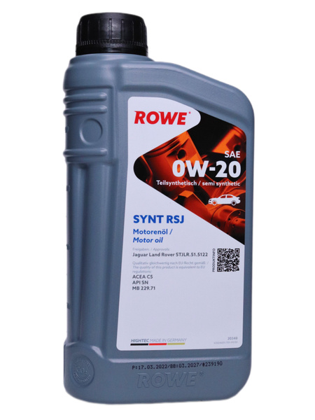 Масло моторное ROWE 0W-20 Синтетическое - купить в интернет-магазине ...