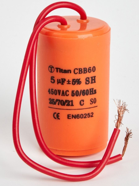 Пусковой конденсатор СВВ60 5мкФ 450В, с проводами - купить с доставкой ...