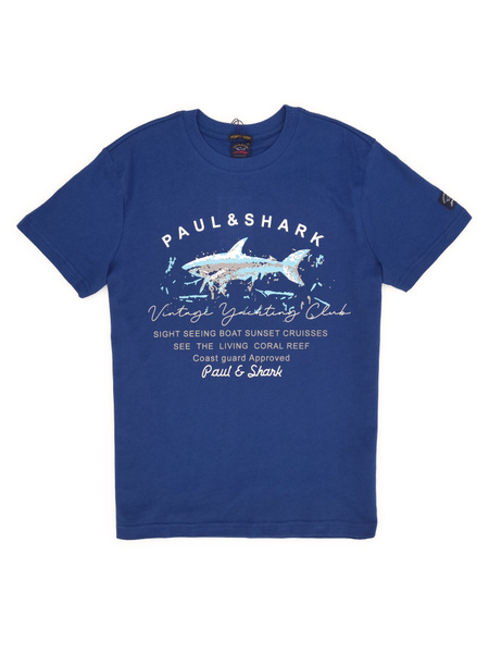 Футболка Paul&Shark, размер 48, цвет синий, 100% хлопок - купить по ...