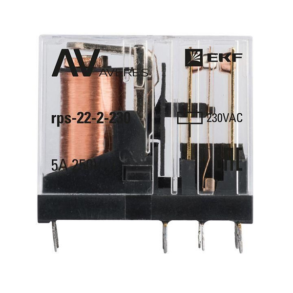 Реле промежуточное РП slim 22/2 5А 230В AC AVERES EKF rps-22-2-230 ...
