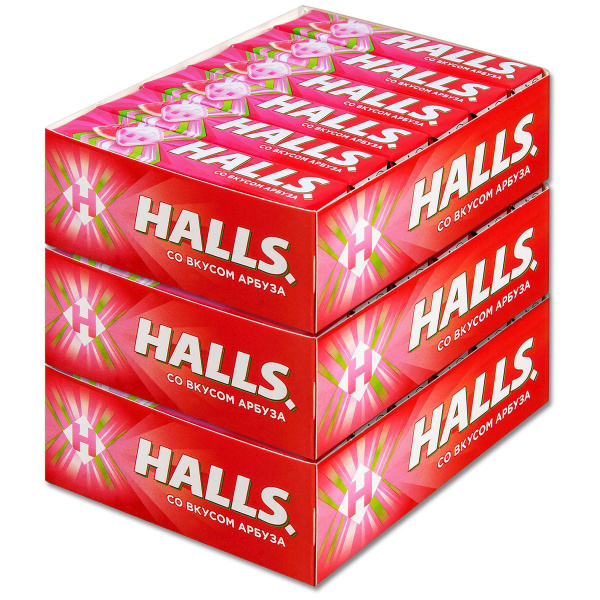 Леденцы конфеты для горла Halls Холс Арбуз, 25 г, 36 шт. - купить с ...