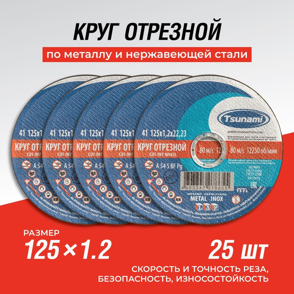 Круг отрезной 125 x 1.2 x 22 купить на OZON по низкой цене (984464893)