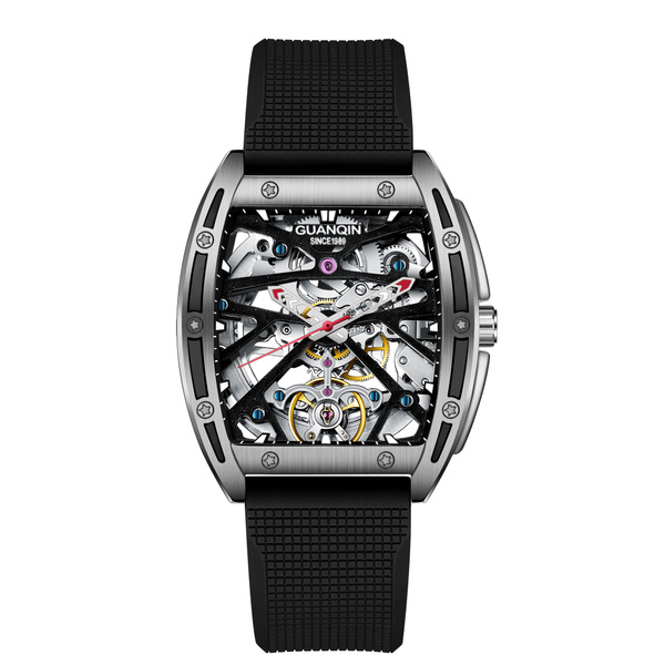 Часы наручные Механические Silver Shell Black Face Black Tape - купить ...