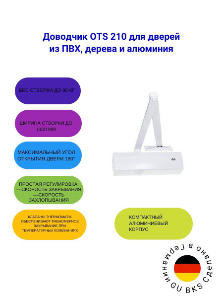 Доводчик дверной GU BKS OTS 21; G-U купить на OZON по низкой цене ...