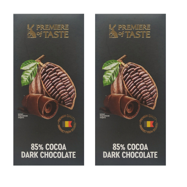 Шоколад горький 85% Premiere of taste, сладости подарочные, 2 плитки по ...