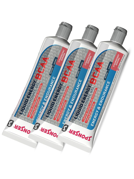 Углеводный гель SPONSER Liquid Energy BCAA Клубника-банан, 9x70г ...