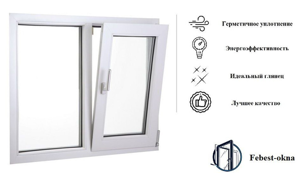 Двухстворчатое пластиковое окно Ш*В 1200*1000, профиль ПВХ REHAU BLITZ ...