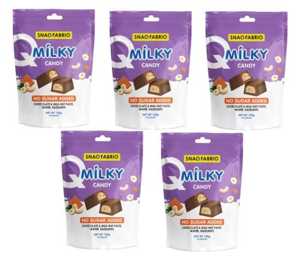 Шоколадные конфеты Без сахара SNAQ FABRIQ MILKY CANDY с молочно ...