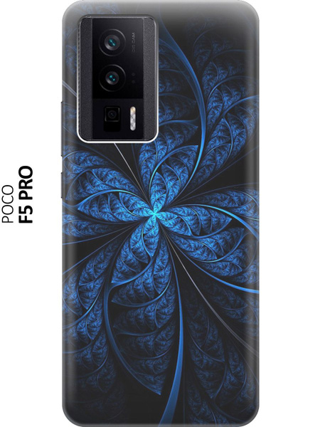 Силиконовый чехол Темно-синяя абстракция на Poco F5 Pro / Поко Ф5 Про ...