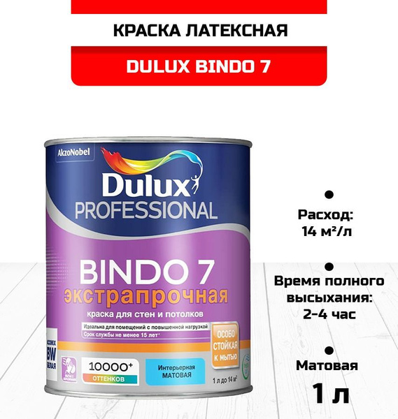 Краска DULUX Professional Bindo 7_BW Быстросохнущая, Латексная ...