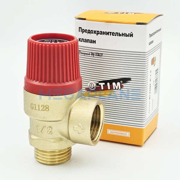 Предохранительный мембранный клапан 1.5 бар, 1/2" вн./нар.,TIM BL22MF-K ...