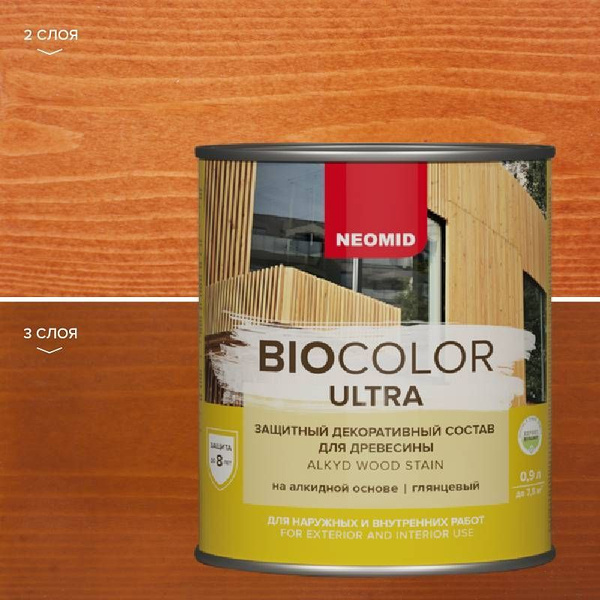 Пропитка для дерева Neomid BIO COLOR ULTRA тик 0,9л - купить по низкой ...