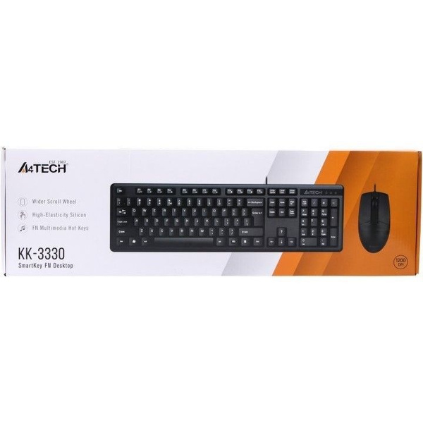 Клавиатура + мышь A4Tech KK-3330 клав:черный мышь:черный USB купить по ...