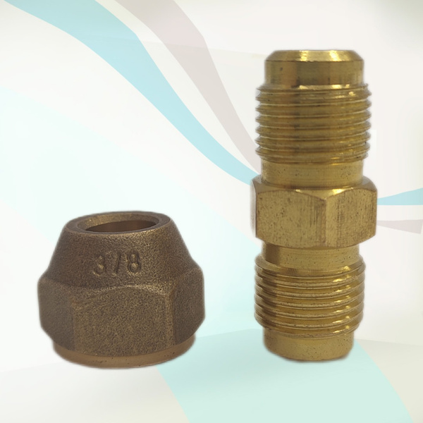 Комплект для соединения медной трубы 3/8" / штуцер + 2 гайки, Kompekt 3 ...