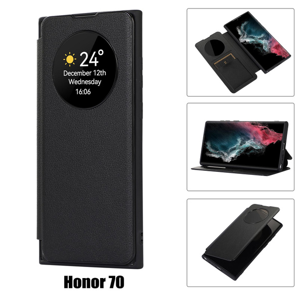 Кожаная чехол для телефона Honor 70 5G (Хонор 70 5Ж),Стенд, который ...