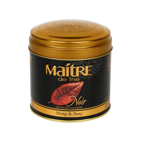 Чай черный листовой Maitre de The МЭТР Де Люкс, 100 г, жестяная банка ...