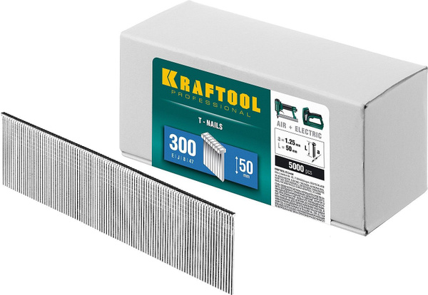 Гвозди для нейлера KRAFTOOL тип 18GA (47 / 300 / F) 50 мм, 5000 шт ...