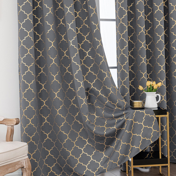 Комплект портьер Semiena блэкаут , 270х150см, золотистый марокканский ...