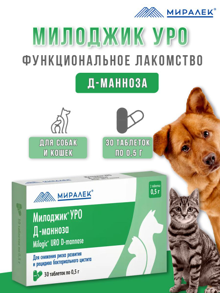 МИРАЛЕК МИЛОДЖИК УРО Д-манноза, 30 таблеток - купить с доставкой по ...