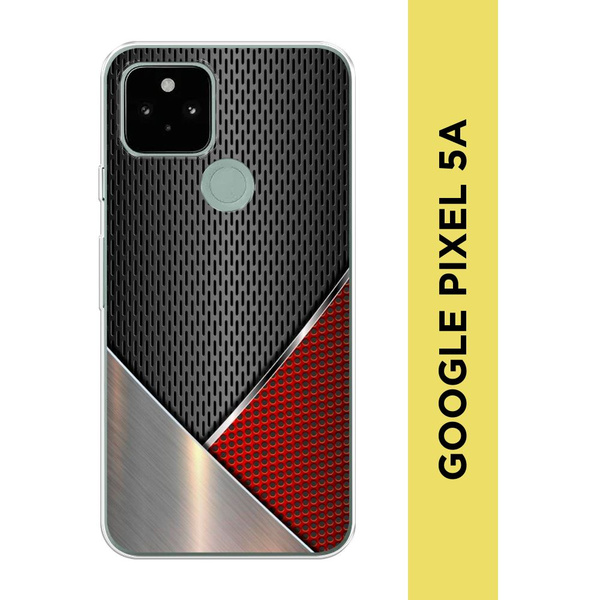 Силиконовый чехол на Google Pixel 5A / Гугл Пиксель 5А "Стальной металл ...