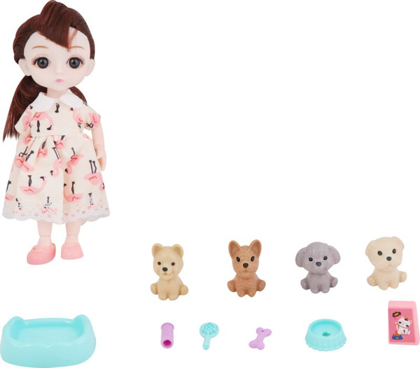 Набор игровой BIGGA Кукла со щенками, 12 предметов / Игрушка для ...