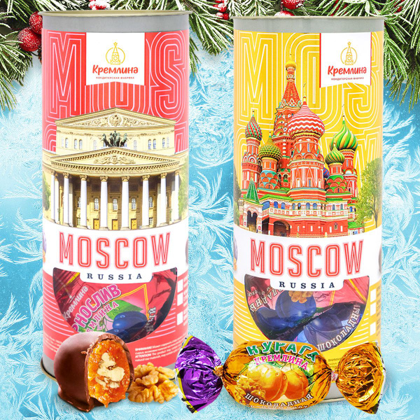 Конфеты Ассорти Фрукты и орехи шоколадные в подарочном наборе - тубы ...
