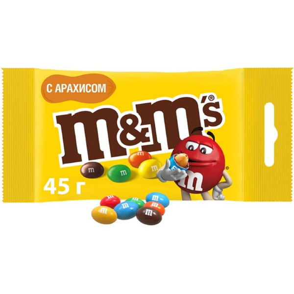 M&Ms Драже с арахисом 45г купить на OZON по низкой цене (1744765517)